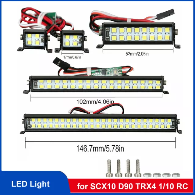 LED Light Bar Roof Lamp Spotlight Kit for SCX10 D90 TRX4 1/10 RC Crawler Car NEW