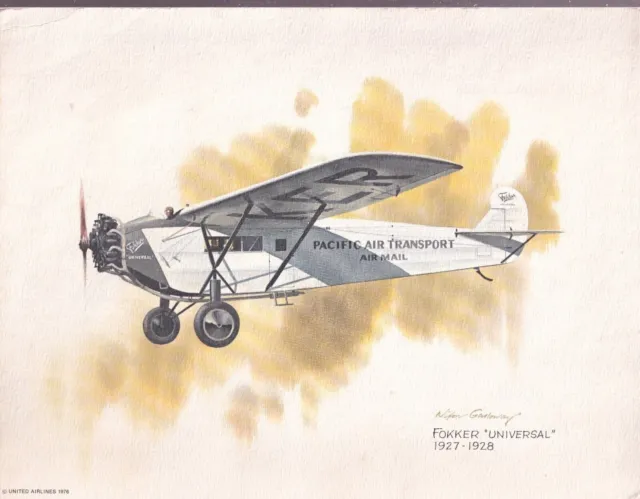 Fokker "Universal" Plane 1927-1928 Color Re-Print by Nixon Gallow Way