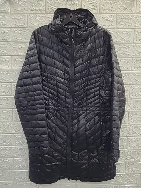 Used The North Face Thermoball Eco Parka Hooded Quilted Packable Coat Black Sz L