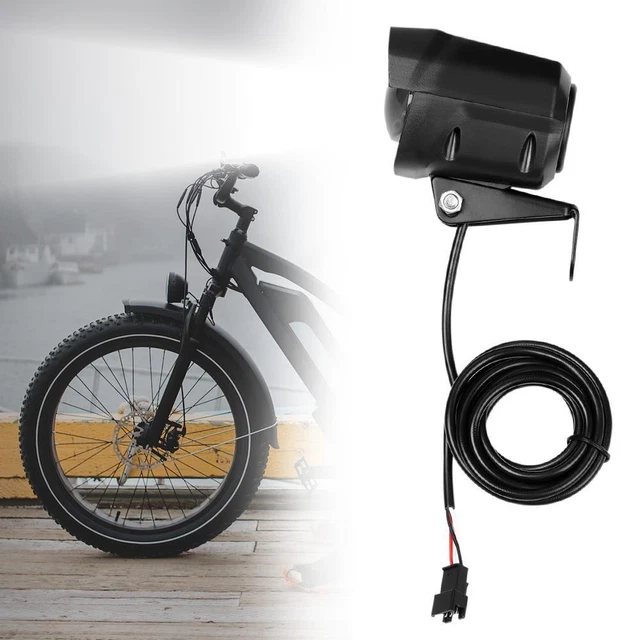 Phare Avant Vélo 12-80V Ultra Puissant – Spot LED 12W + Klaxon Intégré – Étanche IP54
