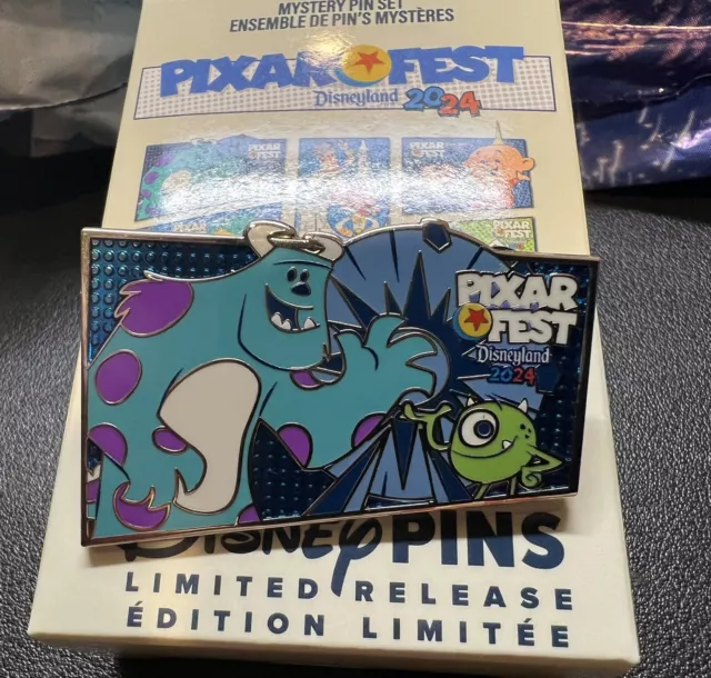 NEW APRIL DISNEY Parks Pixar Fest 2024 Mystery Box Pin Sully & Mike £