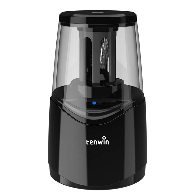 Fast-Charging Rechargeable Electric Pencil Sharpener (Black) - Durable