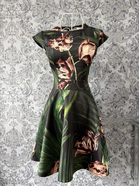 ted baker green skater dress Ted Baker Maggnie Printed Neoprene Skater Dress, Black/White