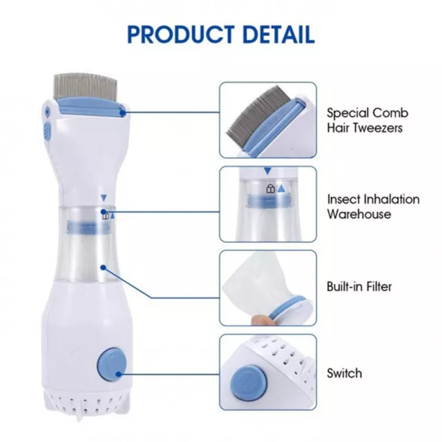 Electric Anti Flea Pet Comb Head Lice Remover Dog Cat Control Tick Clean Safe AU 2