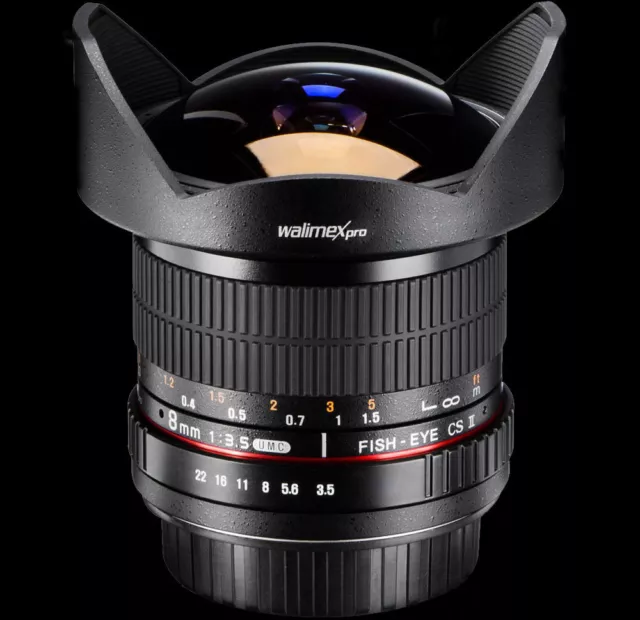 Fisheye Objectif 8mm 3,5 pour Canon 650d 1100d 1000d 550d 500d 600d 450d 60d 7d