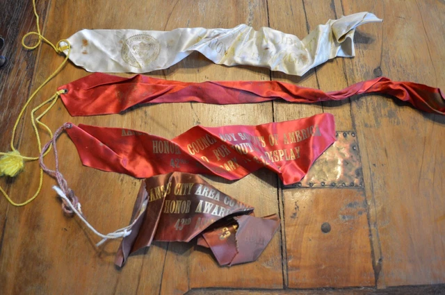 4 Vintage Boy Scout 1950s Ribbons, Field Day Awards,Kansas City Council 4 Vintage Boy Scout 1950s Ribbons, Field Day Awards,Kansas City Council
