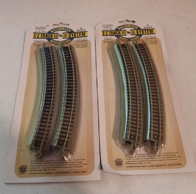 Bachmann Nickel silver E-Z Track 44801 Curved N Scale 2 LOT