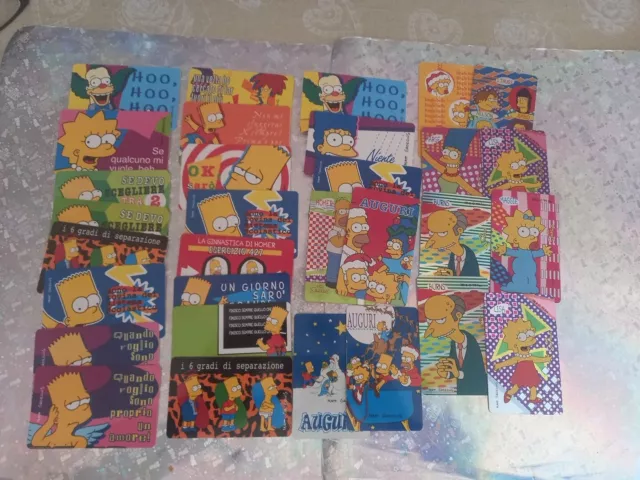 Lotto Card Ferrero Anni '90 Simpsons Vintage Blocco Da 30 Ottime