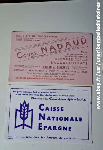 Lot de 2 Anciens buvards publicitaires