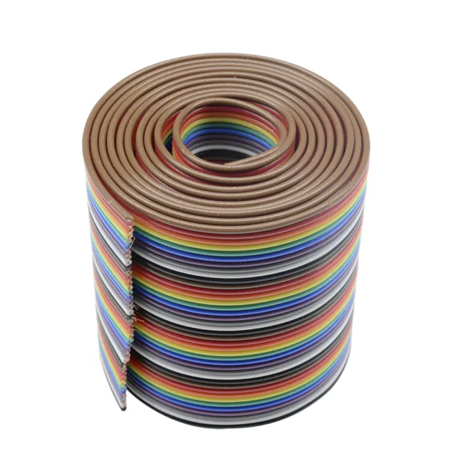 1M 3.3ft 40 Way 40 pin Flat Color Rainbow Ribbon IDC Cable Wire Rainbow Cable