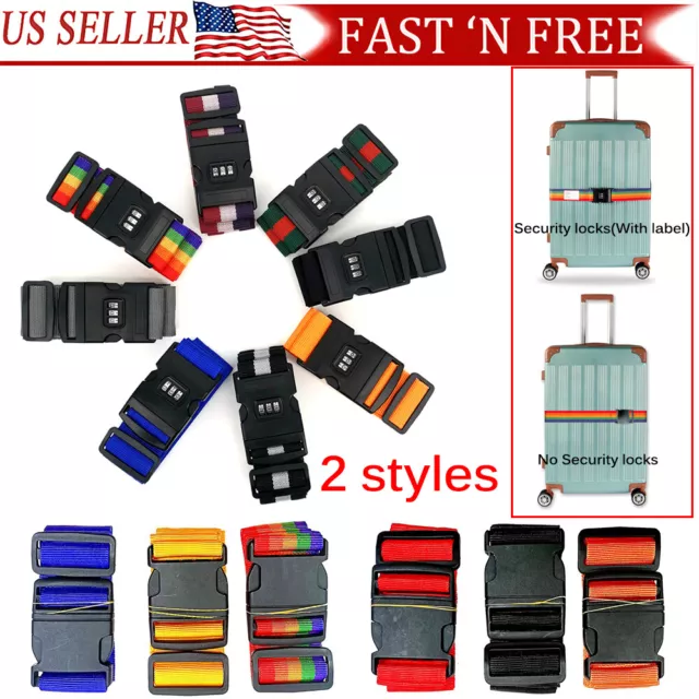 Travelling Adjustable Luggage Baggage Straps Tie Down Belt For Travel Suitcase