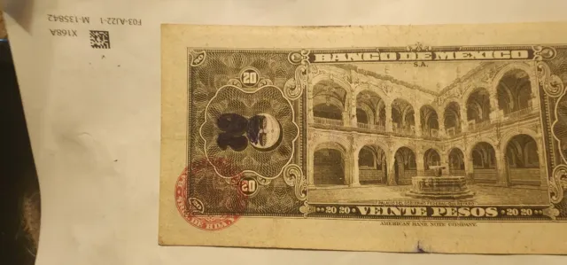 Banknote Mexico 20 Pesos 1957
