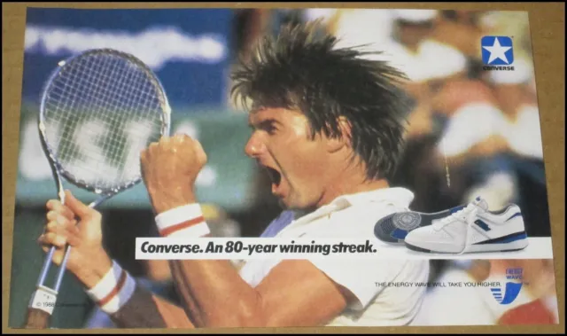 1988 Jimmy Connors Converse Energy Wave Shoes Print Ad Clipping Advert 8"x5.5"