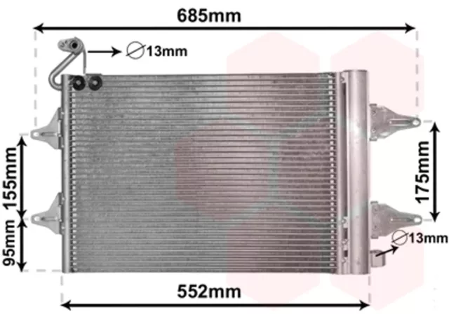 Kondensator Klimaanlage VAN WEZEL 76005007 für SEAT VW SKODA CORDOBA FOX POLO 4