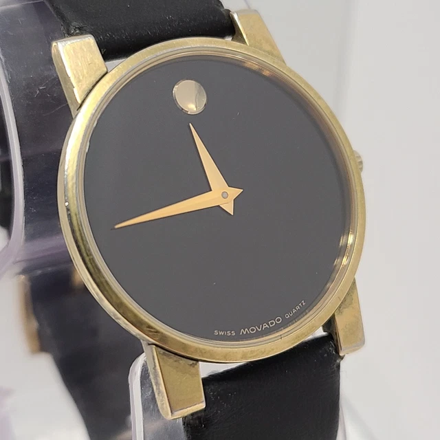 Movado Museum watch Swiss sapphire ladies unisex leather 30mm 87G4875 5291904