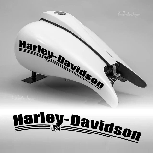 2 Adesivi Stickers Worldcustom Per Serbatoio Moto Harley Davidson – Rosso 8 Litri, Grafica Termoverniciabile Alta Qualità - 2