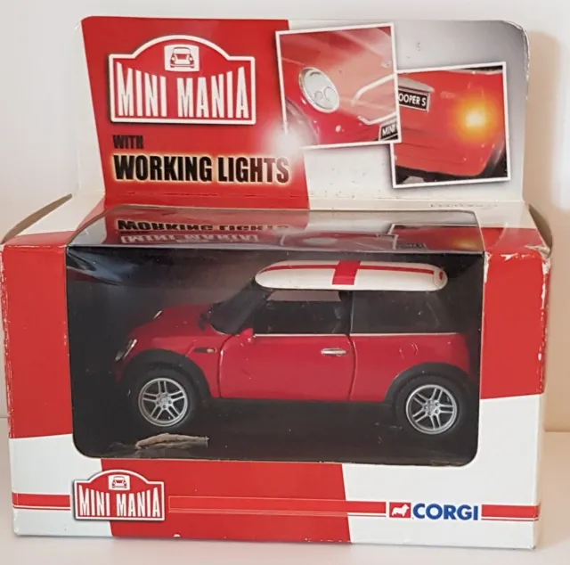 Corgi 1/32 Mini  Cooper  Mini Mania St Georges Cross working lights Ltd Ed