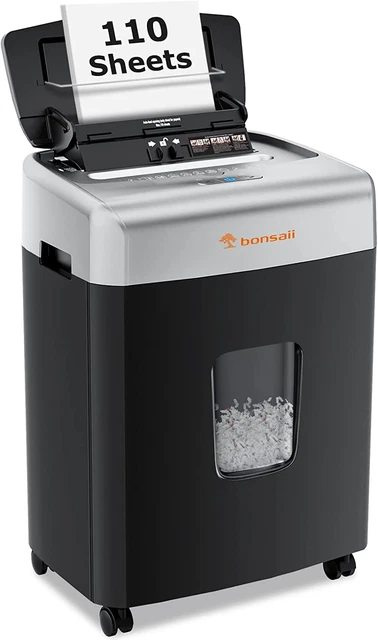 Office Paper Shredder, 110-Sheet Autofeed Heavy Duty Paper Shredder, 30 Minutes