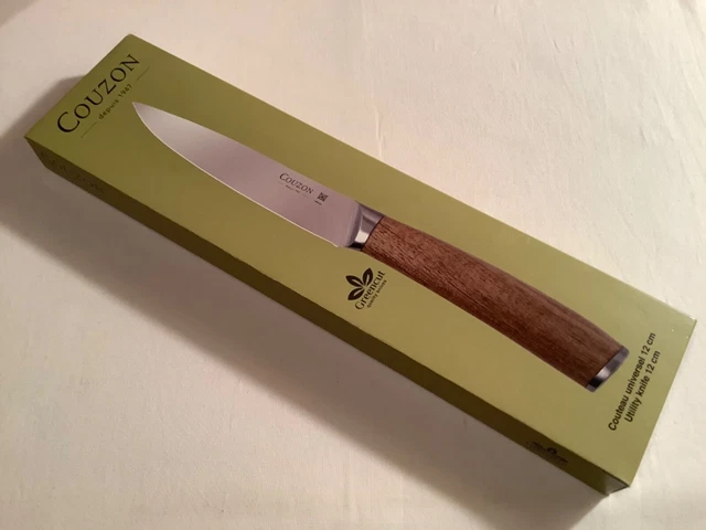 Lot De 6 Couteaux à Steak Couzon + 1 Couteau Universel - Lame Acier, Manche Acacia - NEUF