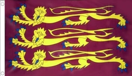 5' x 3' King Richard The Lionheart Flag Old Medieval England Three Gold Lions