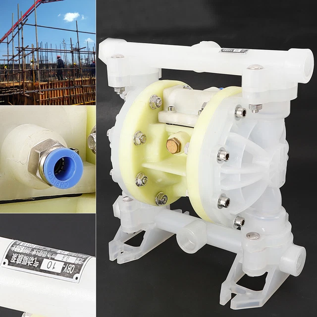Produktbild von Druckluft-Doppelmembranpumpe 1/2 Zoll – 115 Psi, 2 M³/h, Für Niedrigviskose Flüssigkeiten, Gusseisen, QBK-15