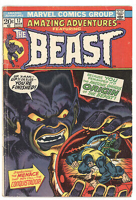 Amazing Adventures 17 Marvel 1973 VG FN Beast Origin Jim Starlin Steve Englehart