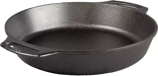 Lodge BW10BSK 10.25 Inch Seasoned Cast Iron Baker'S Skillet, Black