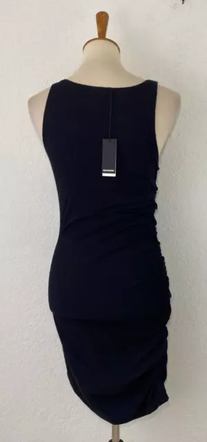 Monrow Womens Tank Shirred Side Dress Black Size XL 3