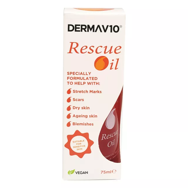 Derma V10 Bio Rescue Oil Blemishes Scars Stretch Marks Ageing Dry Skin Care