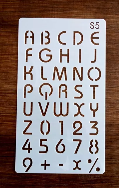 PLANTILLA LETRAS Y NÚMEROS 180mm x 105mm