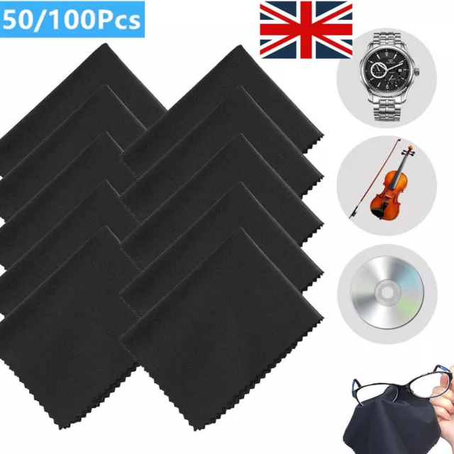 100X Microfiber Cleaner Cleaning Cloth For Phone Screen Camera Lens Eye Glasses