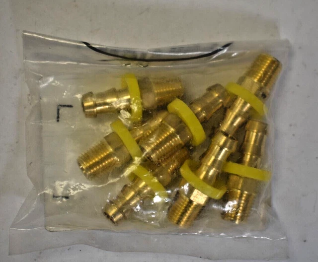 Fairview 725-6B Male Pipe Hose Barb Brass 3/8" x 1/4" Male Pipe 7 Pack