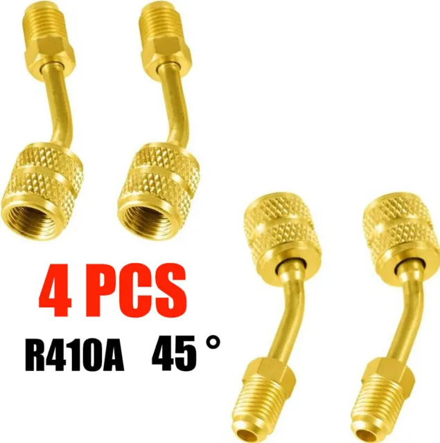 R410A Adapter 5/16 Inch Female Couplers To 1/4 Inch Male Flare, 45 Degree 4pcs