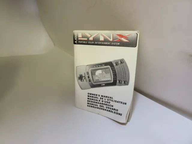 Official Atari Lynx Console  international Atari Owners instruction Manual  #J38