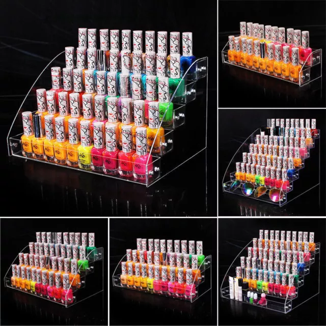 Nail Polish Rack 2-7 Tiers Clear Acrylic Organizer Jewelry Display Stand Holder