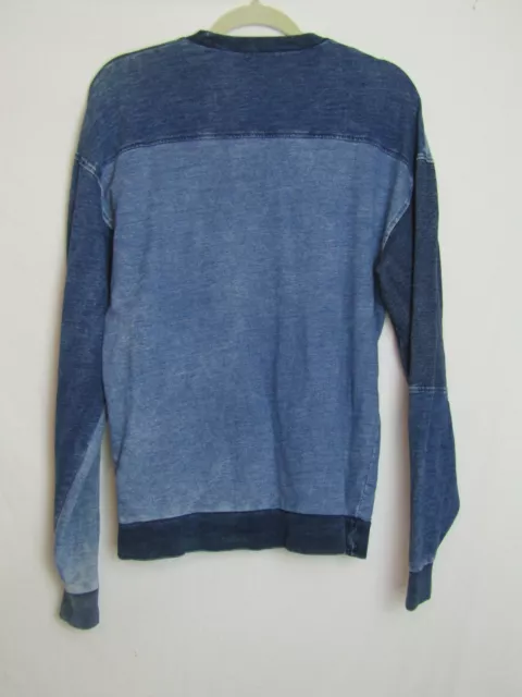 Topman Blue Long Sleeve Men's Drop Shoulder Pullover Sweater Sz Medium Ac38 3