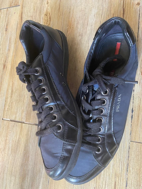 Prada 4E1835 Chaussures Basket Homme Noir En Excellente État Taille 7 Uk - 42 Fr 3