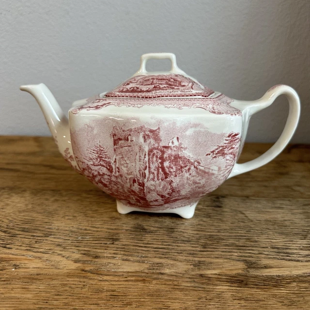 JOHNSON BROS CHINA England Old Britain Castles Pink Teapot 5