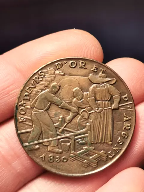 Médaille en Bronze " Fondeurs d'Or et d'Argent 1830" ! 20,92 g