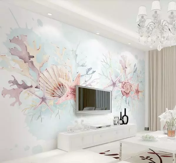 3D Starfish Seashell Wallpaper Wall Mural Removable Self-adhesive 460 2