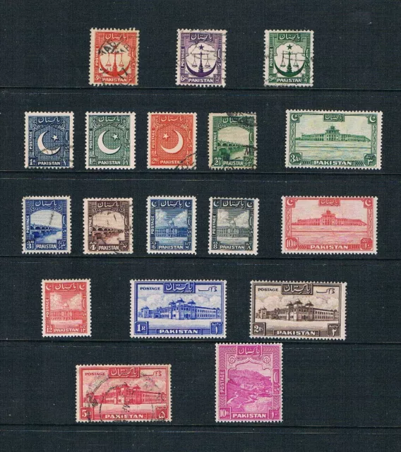 Pakistan - 1948-57 Bildbände - Komplett Sich 10R - Sc / Sg 24-41 - Postfrisch &