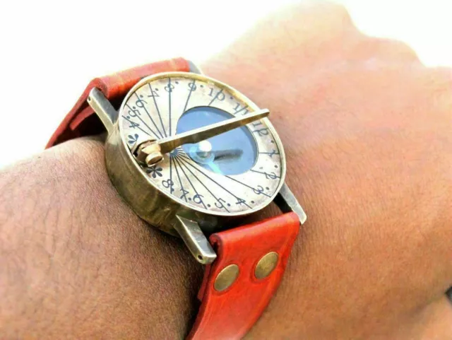 Nautisch Messing Sonnenuhr Kompass Vintage Handgelenk Uhr Geschenk