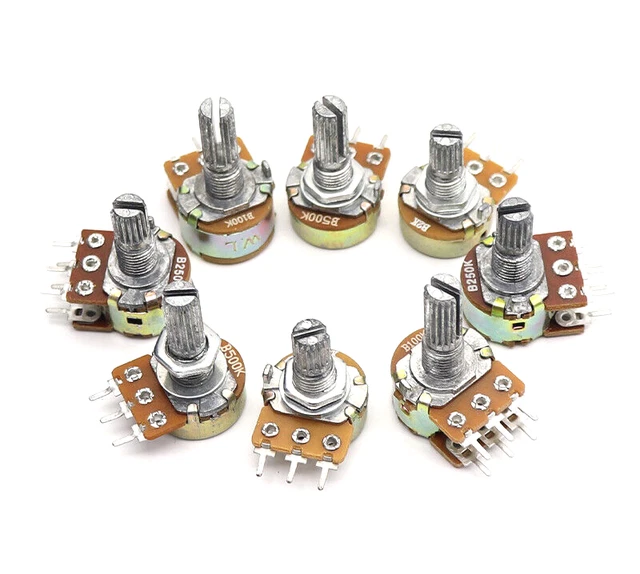 Potentiometer Resistor Resistance B Pot 1k 2k 5k 10k 20k 50k 100k 250K 500K 1M