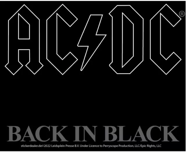 AC/DC Aufkleber Back in Black Sticker Hardrock Metal Heavy Angus ca. 12x10 cm