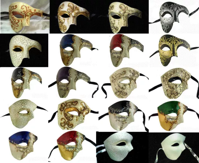 Phantom Of The Opera Venetian Masquerade Mardi Gras Costume Half Mask Musical