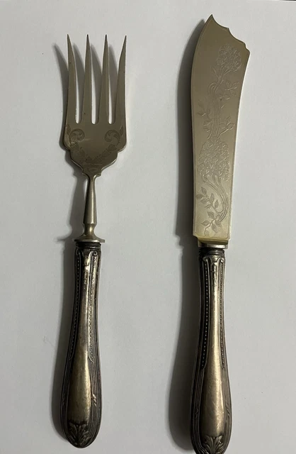 Posate Da Insalata In Stile Barocco – Placcato Argento Con Estremità In Corno – 23,5 Cm – Made In Italy By Varotto & Co - 6