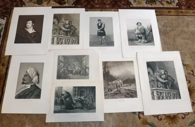 Lot of Vintage Prints, Shakespeare Scenes, Character & Actors 19th Century