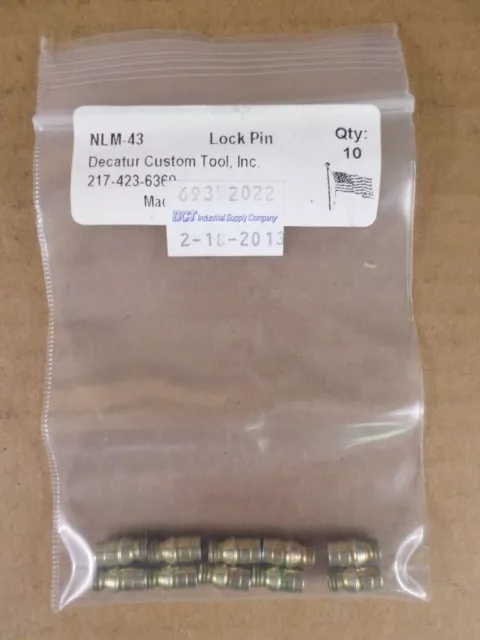 Lot of 10 Decatur Custom Tool, Inc. NLM-43 Lock Pins