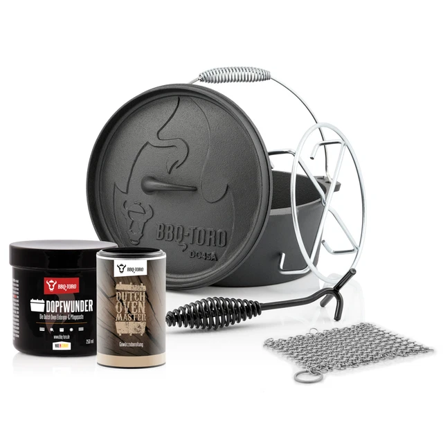 BBQ-Toro Dutch Oven Starterset 6-teilig Set Geschenk Männer & Frauen