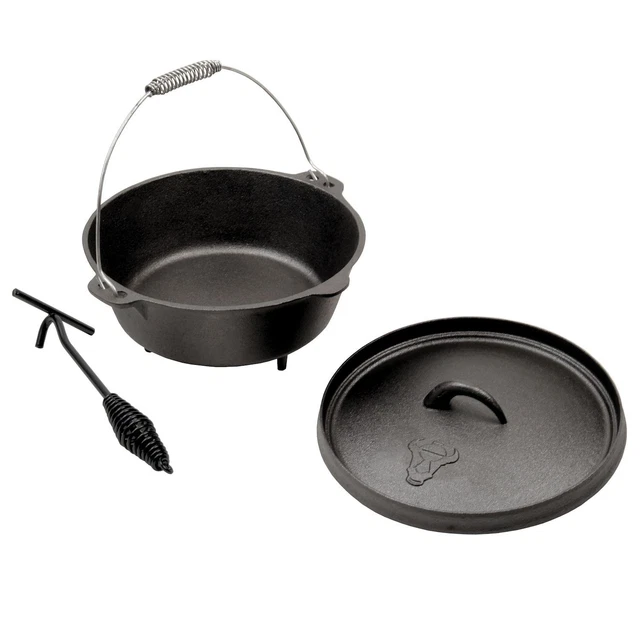 BBQ-Toro Dutch Oven mit Deckelheber 6 QT, 5,7 Liter Gusseisen Kessel *B-Ware* 2